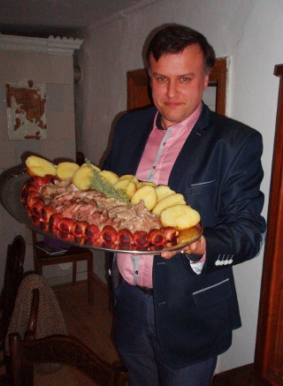 Krytyk Kulinarny Artur Michna podczas kolacji w Chrystkowie (klub kolacyjny)