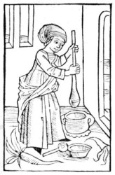 Kobieta wytwarzająca masło