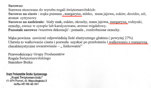 Oficjalna lista składników rogala marcińskiego (2015)